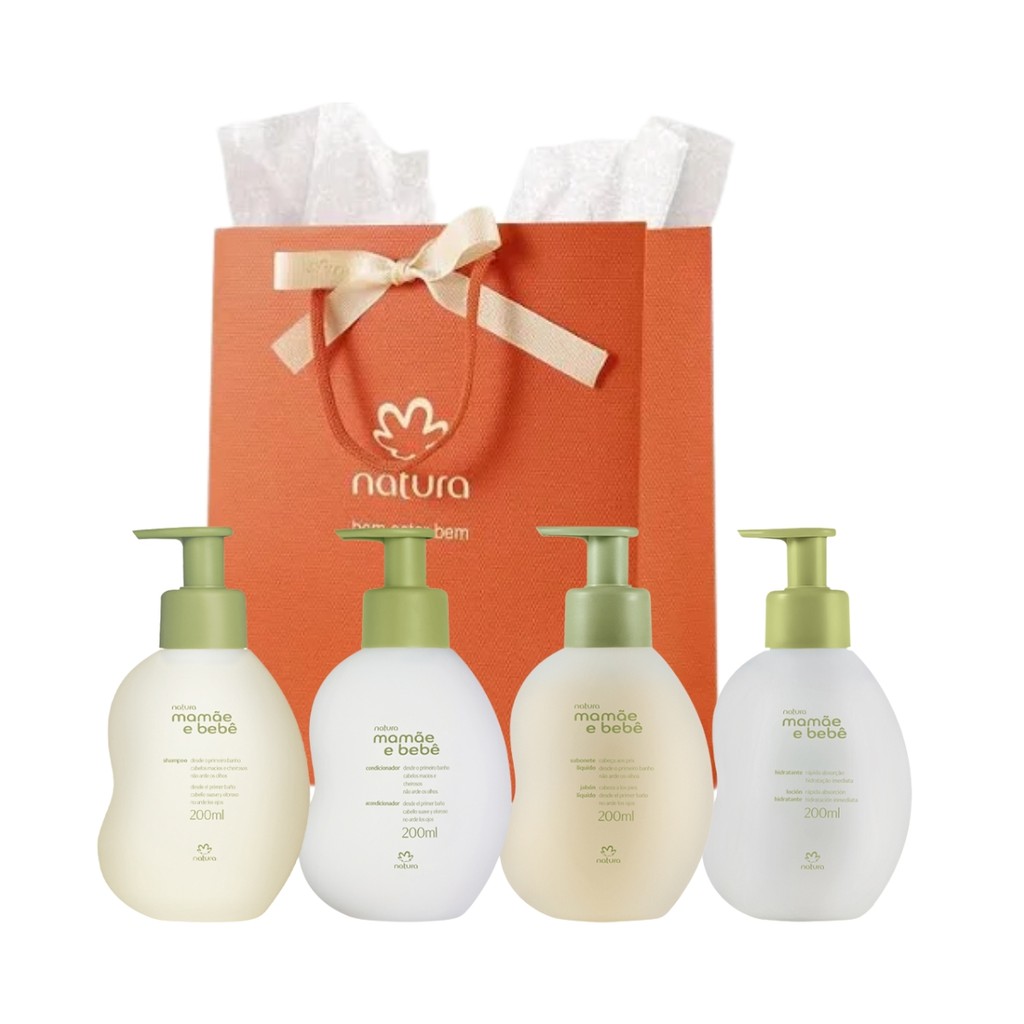 Kit Mamãe e Bebê Shampoo, Condicionador, Sabonete Líquido e Hidratante (4 produtos)