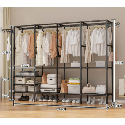 Roupeiro Arara Cabideiro Guarda Roupa Sapateira Organizador Multiuso Armário Rack Prateleira TopCasa em Oferta na Shopee