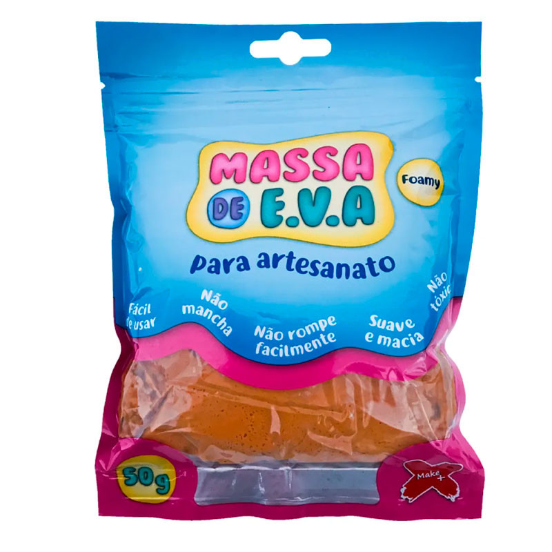 Massa de EVA Foamy p/artesanato 50g Marrom 13005 Gatte - Stationery