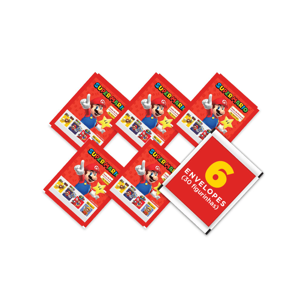 Super Mario Hora de Brincar - Contém 6 Envelopes (30 Figurinhas) - Novo em Oferta na Shopee