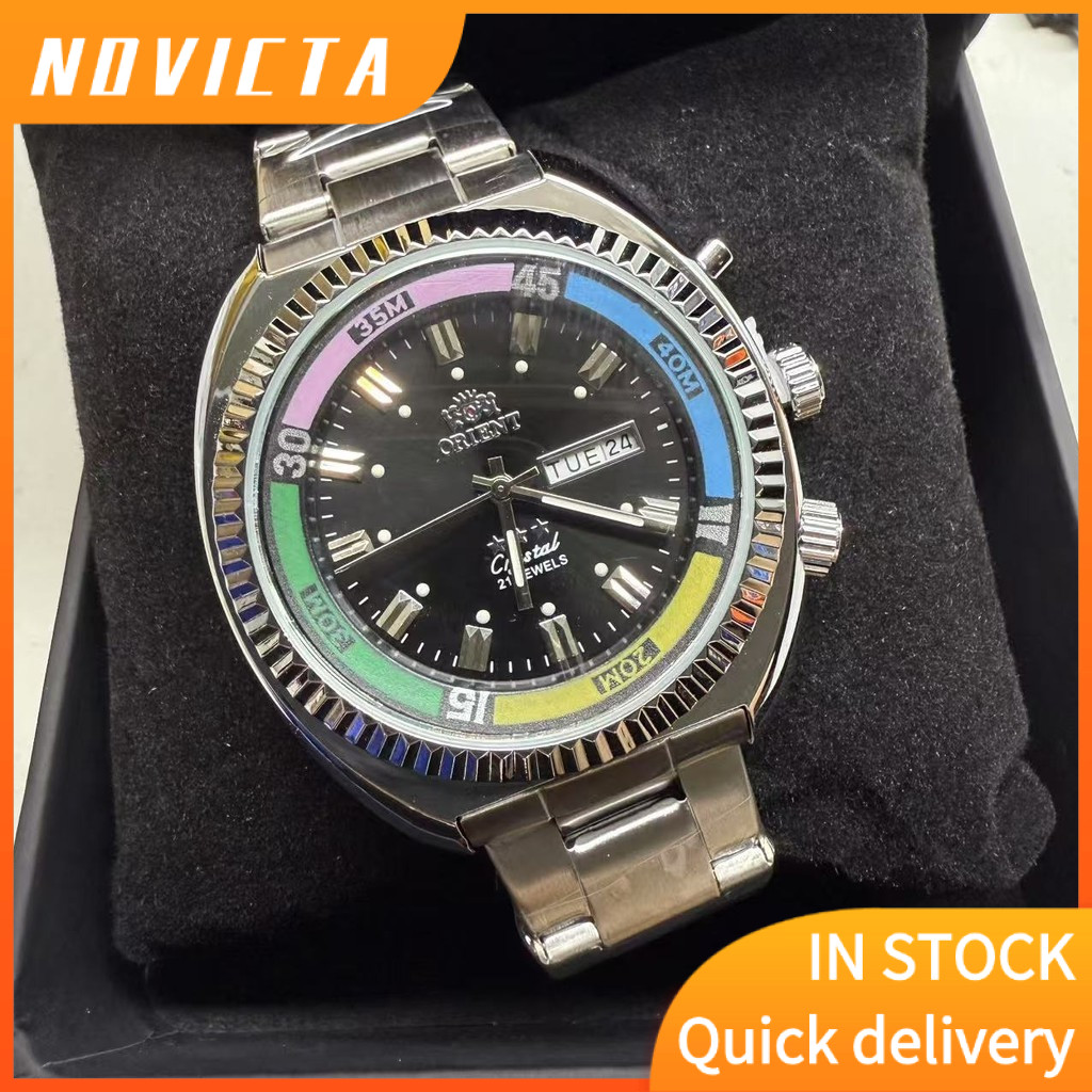 Orients Relógio Masculino Calendário Duplo Relógio de Quartzo Mostrador Rotativo Heba em Oferta na Shopee