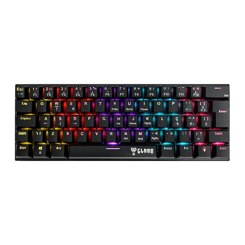 Teclado Mecanico Gamer Clanm Night Walker TK76, RGB, Switch Red, Preto