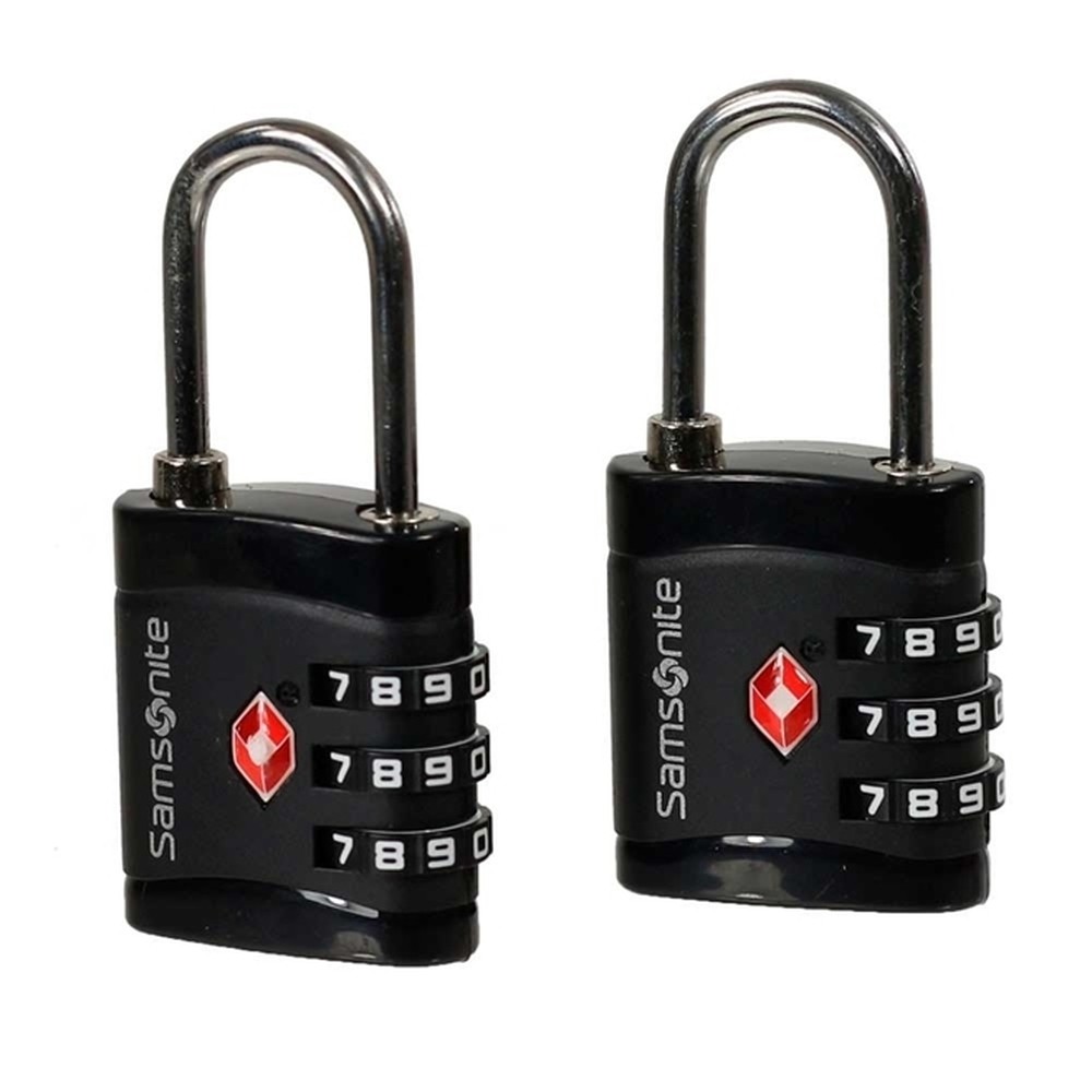 Conjunto de Cadeado Samsonite TSA 3 Dígitos Preto