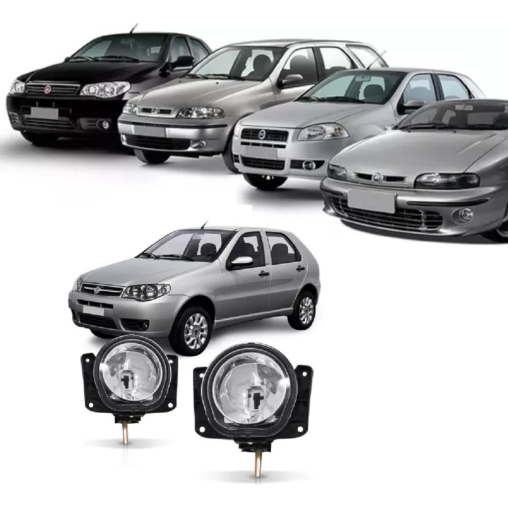 PAR FAROL MILHA FIAT STRADA G2 G3 G4 G5 EM VIDRO