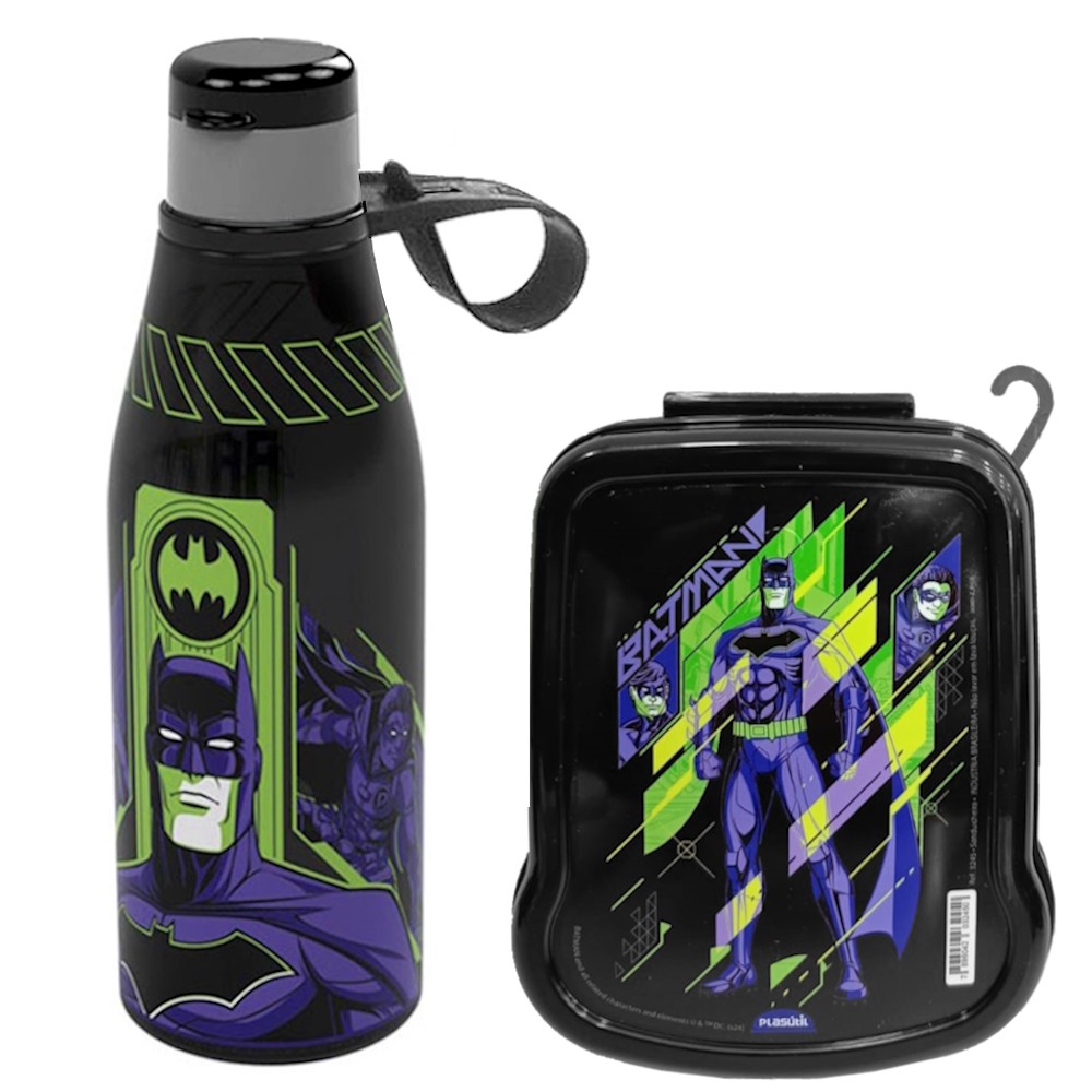 Kit para Lancheira Sanduicheira e Garrafinha do Batman Original em Oferta na Shopee