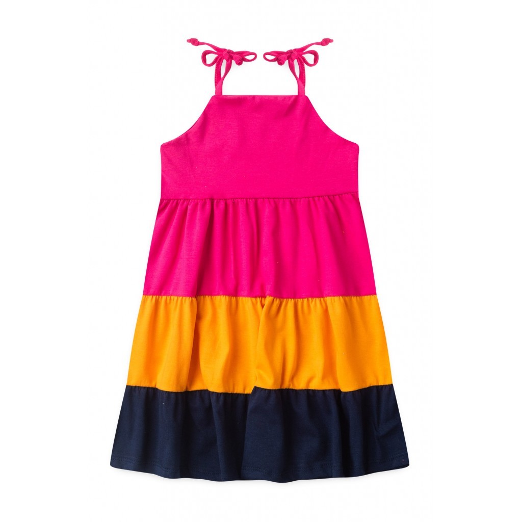 Vestido Infantil Feminino Três Vezes Mais Cores - Baby & Kids Fashion