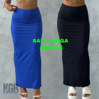 Saia Longa Justa Gringa SUPLEX Cos Alto Tubinho Blogueira Blogueira Gringa Tendencia Moda Gringa Pinterest Inverno Frio em Oferta na Shopee
