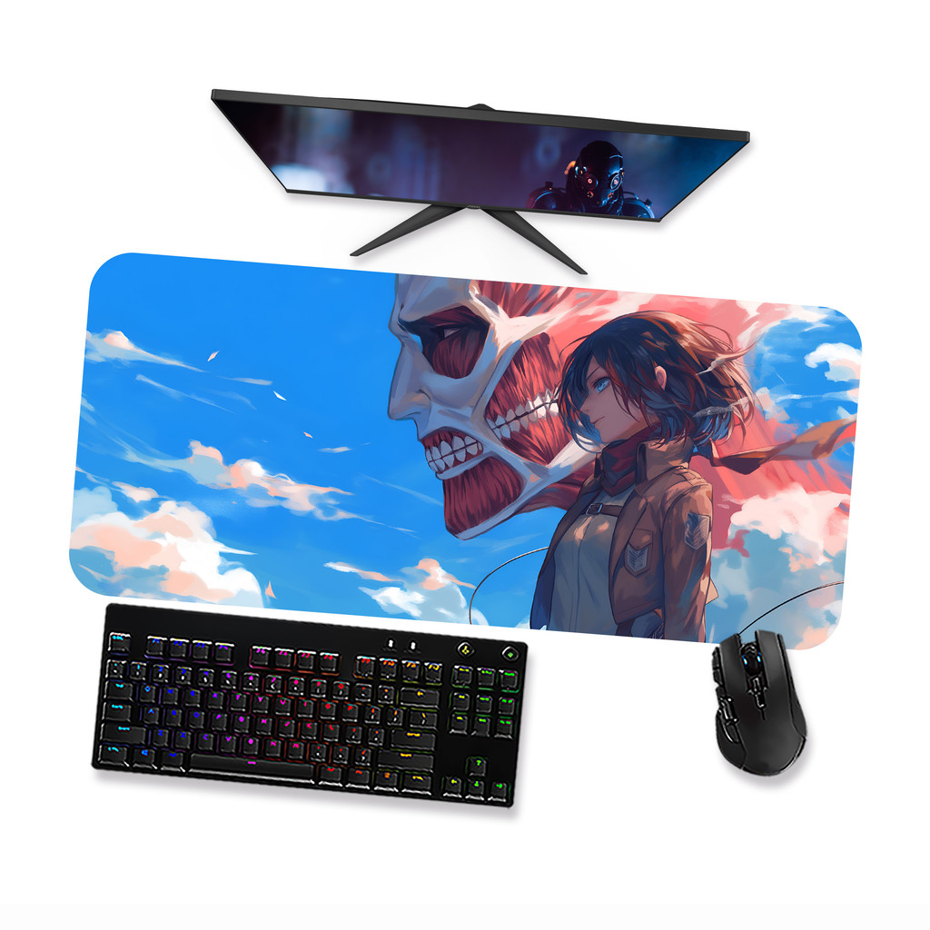 Mousepad ATTACK ON TITAN Mikasa Ackerman 2  Speed Costurado Mouse pad Gamer 90x40 70x30 80x40 60x40 45x40