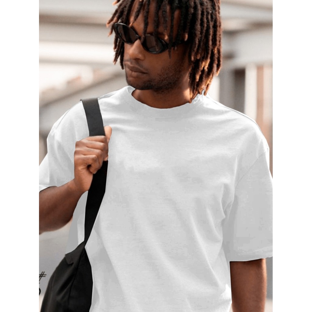 Camiseta Oversized Masculina Estilosa Despojada Sem Estampa Simples Blusa Unissex Streetwear Camisa