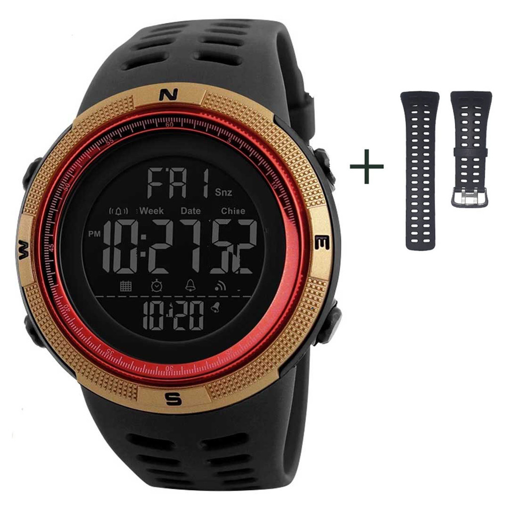 Relógio Masculino Skmei 1251 Red/Gold + Pulseira Extra