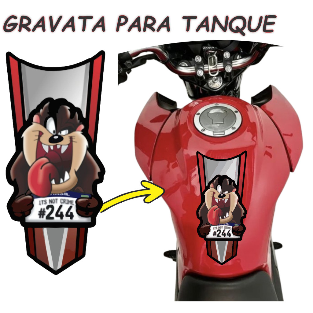 Gravata Tank pad Moto Tanque Fan Titan Yamaha honda  Taz mania Universal adesivo laminado NÃO DESBOTA Envio rapido