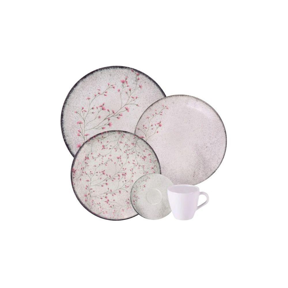 Aparelho de Jantar Tramontina Floralis em Porcelana 20 Peças