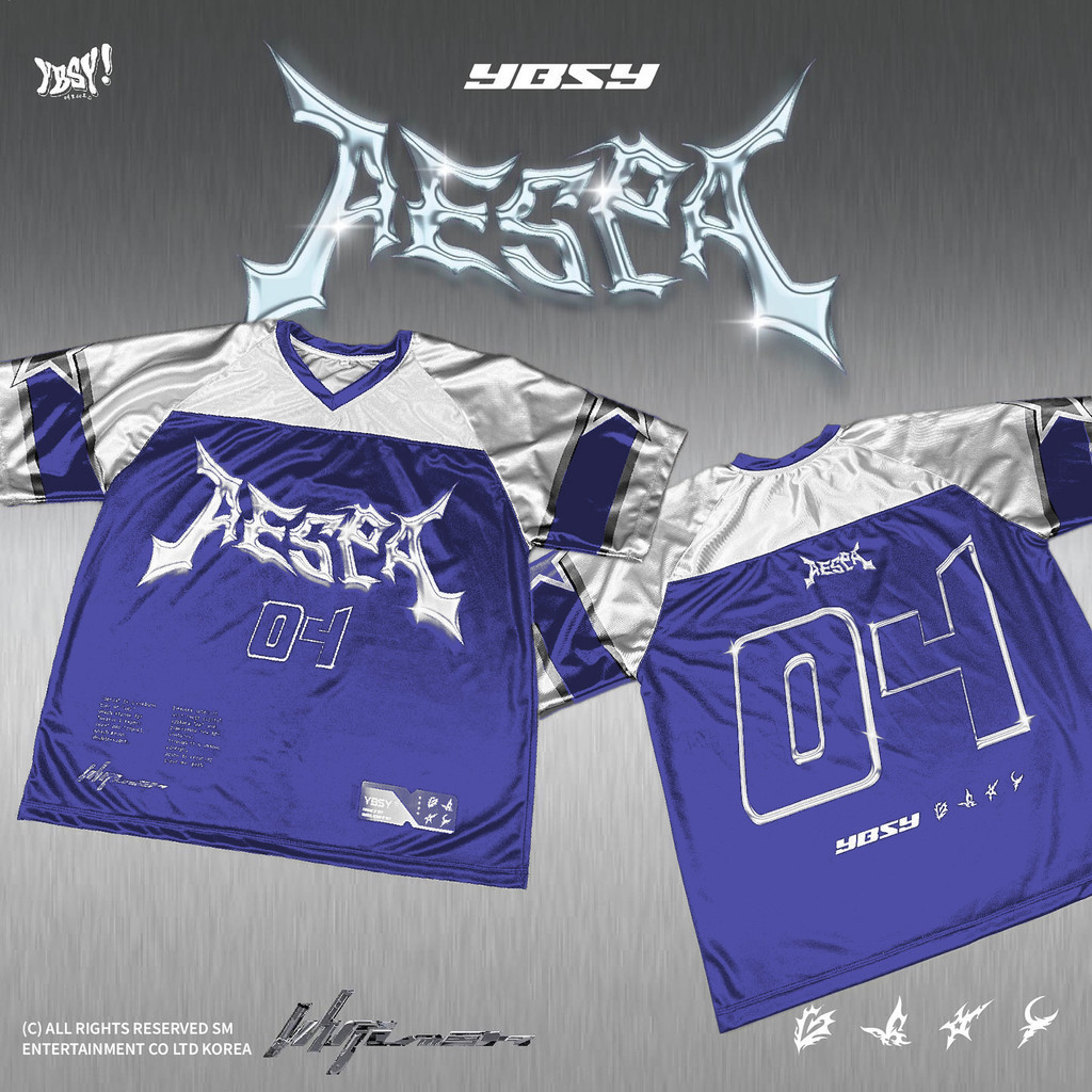 YBSY ! # aespa whiplash YBSYgang Novo Design Com Decote Em V Unissex Sublimação Completa Impressa Manga Curta Top