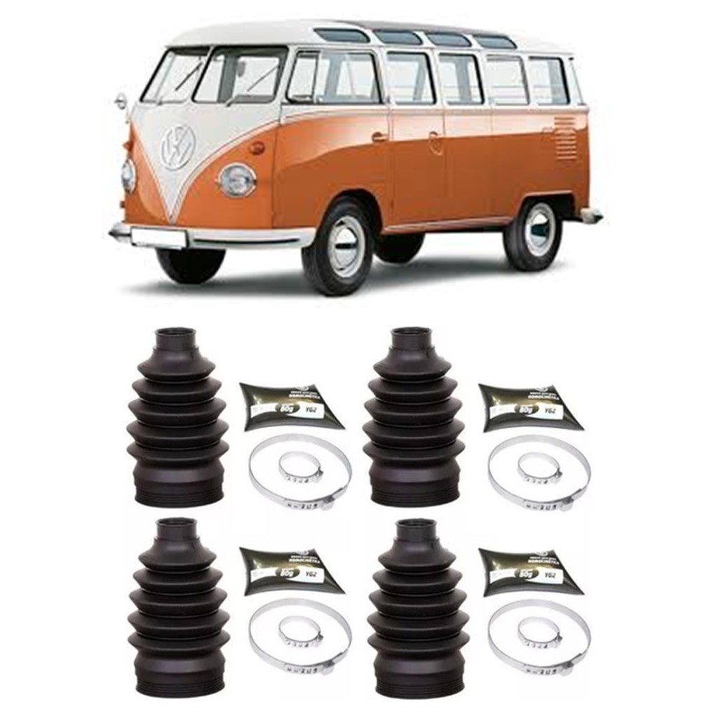 Kit 4 Coifa Homocinética Roda Câmbio Deslizante Kombi 99/13
