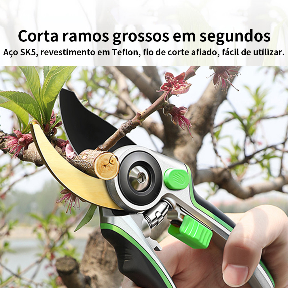 Tesoura de Poda Super Afiada Aço Especial SK5 Profissional Durável para Jardim Pátio Flores Plantas Árvores Frutíferas