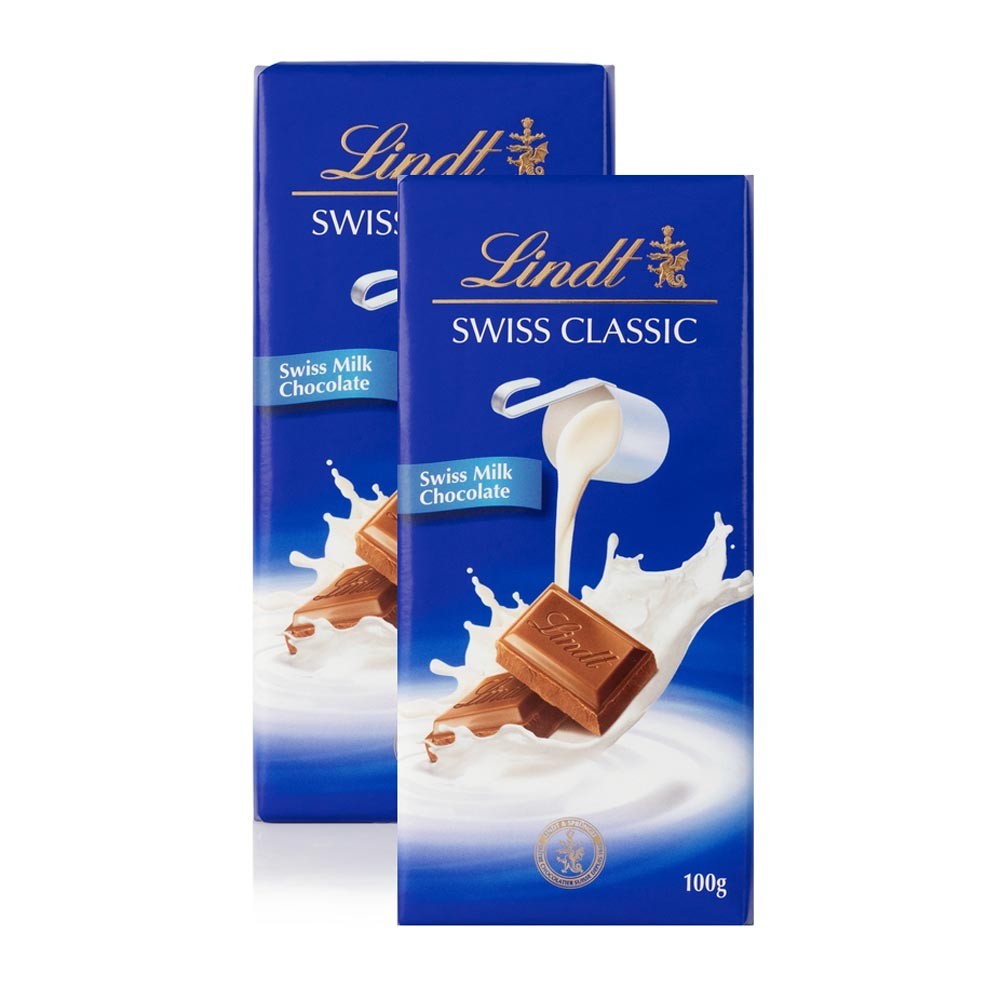 Kit 2 Chocolate Lindt Swiss Classic Milk com 100g - Food & Beverages