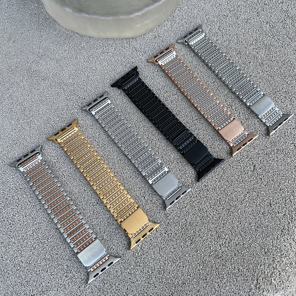 Aplicável A Applewatch 5 6 7 9 10 Vento Carrilhão Loop Cinto De Aço Sucção Magnética iWatch S10 Pulseira De Relógio Inox
