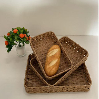 Kit 3 Cesto/Bandeija de Pão Decorativo Lateral Cesta Café Manhã Mesa Posta Casa Cozinha