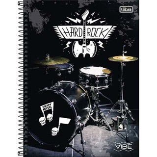Caderno Universitário 10 Matérias Capa Dura 160 Folhas Vibe Hard Rock Tilibra em Oferta na Shopee