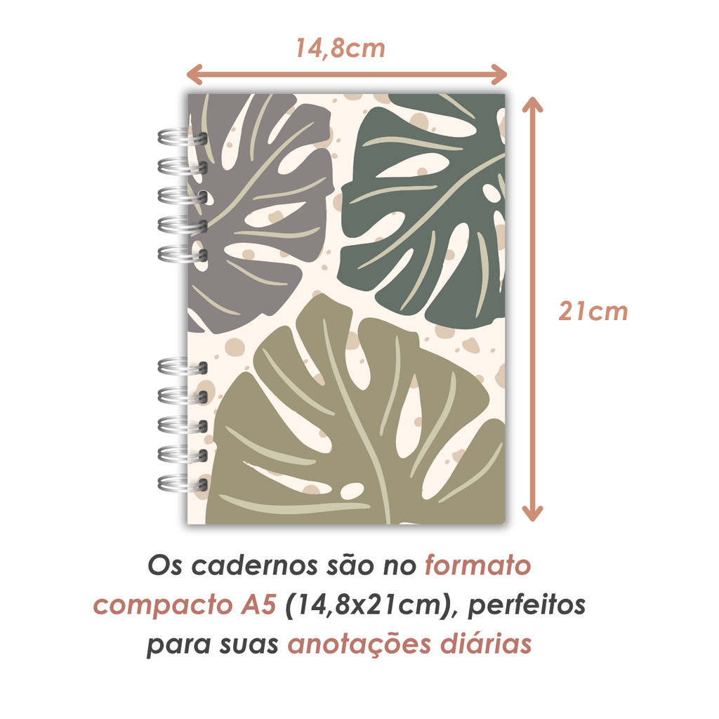 Caderno de Anotações A5 100 Folhas Pautado Sketchbook Desenho Escolar Capa Dura