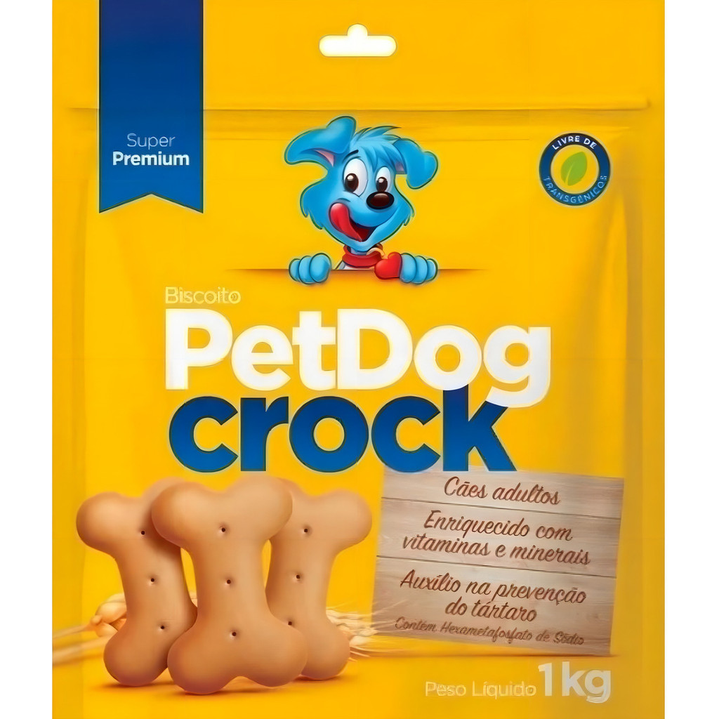 Biscoito Pet Dog Crock 1kg Para Cachorro