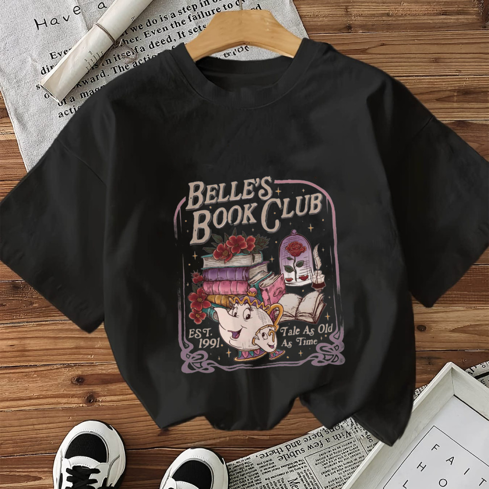 Camiseta Feminina Juvenil Belle's Book Club Algodão Premium Streetwear Envio Imediato Estampa Literária Moda Casual