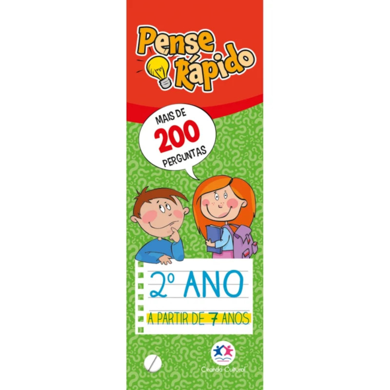 Livro Flash Cards Pense Rápido 2º Ano Principis Crianças Filhos Infantil Desenho História