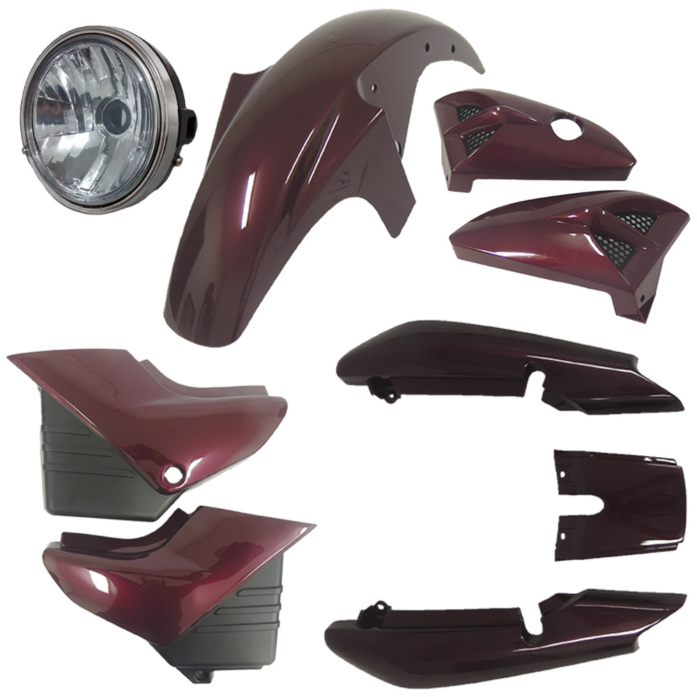 Kit Carenagem Aba Paralama Rabeta Tampa Completo E Farol Ybr 125 Ano 2002 2003 2004 2005 2006 A 2008
