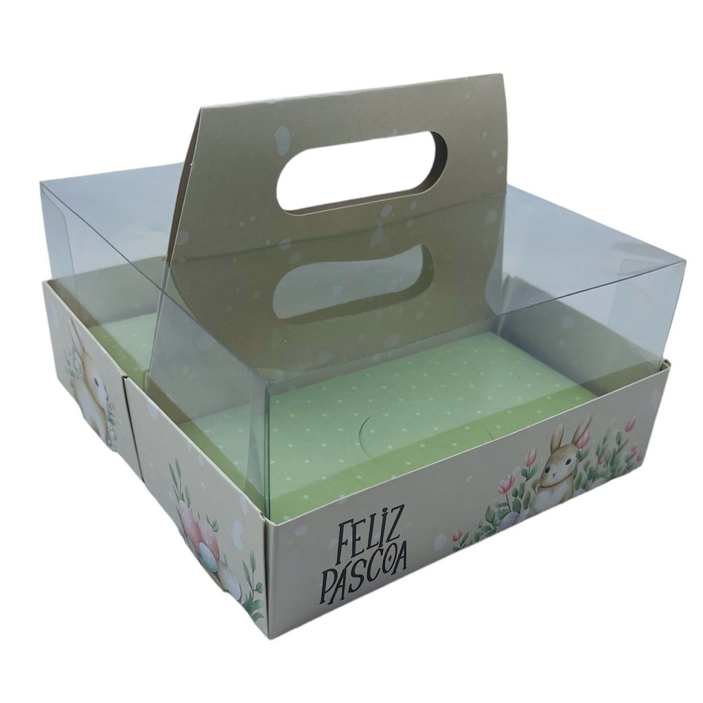 10 CESTA PORTA OVOS COM ALÇA 6X50G IDEIA PASCOA OUTLET