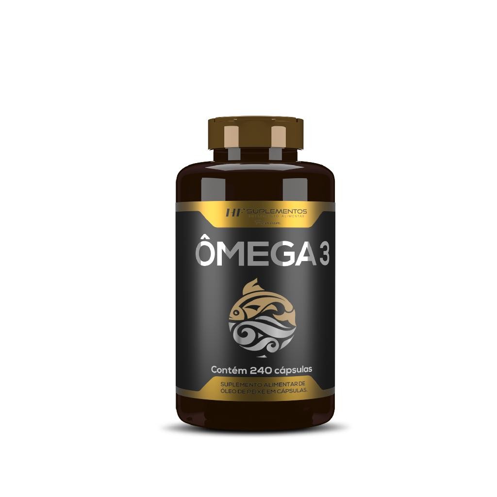 Omega 3 Premium HF Suplementos 240 Caps Óleo de Peixe Puro EPA DHA Concentrado Coração e Saúde Vida