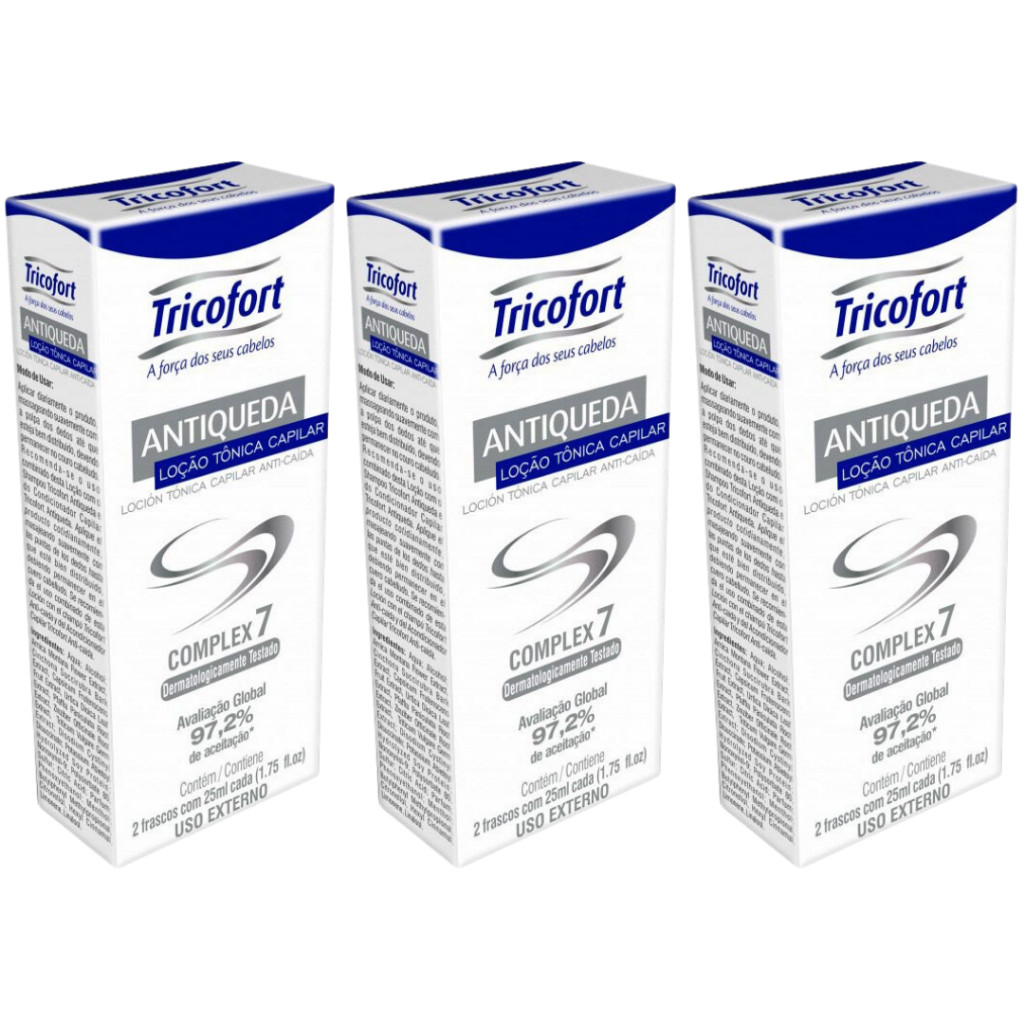 Kit C/3 Tricofort Antiqueda Loção Tônica Capilar C/2 Ampolas 20ml Original! em Oferta na Shopee
