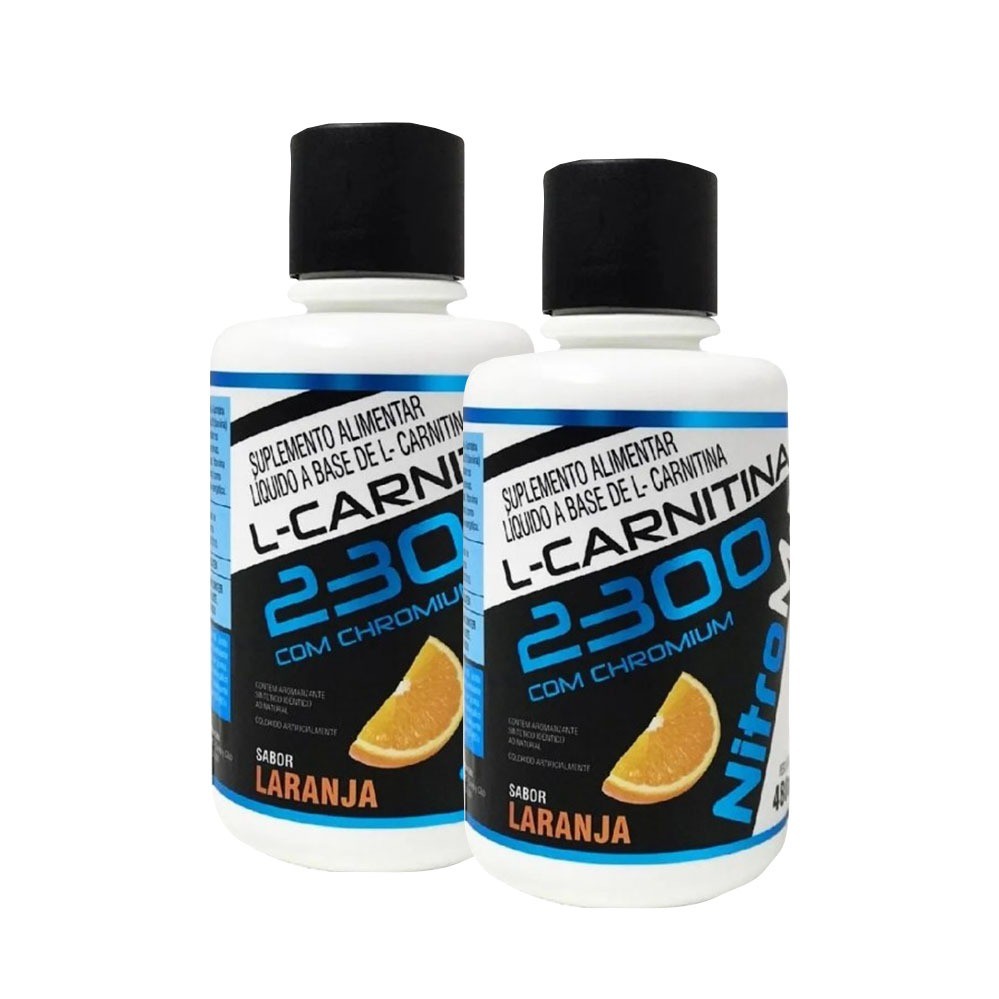 KIT 2X L-CARNITINA 2300 + CHROMIUM 480ML – QUEIMA DE ENERGIA E PERFORMANCE – SABOR LARANJA