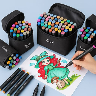 12/24/36/48/60/80/100 Colors Oily Dual Head Marker Pen Art Assembly for Students School S…
