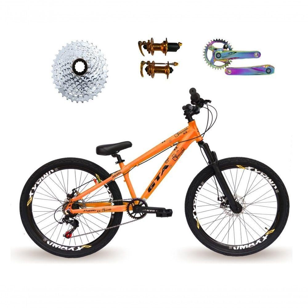 Bicicleta 26 Gta Rebel Freeride Laranja Single 8v Cubo Barulhento Pedivela Camaleão Freio…