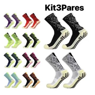 Kit 3 pares  Novo Meias de Futebol de Alta Qualidade silicone Antiderrapante Basquetebol Estilo Camuflagem em Oferta na Shopee
