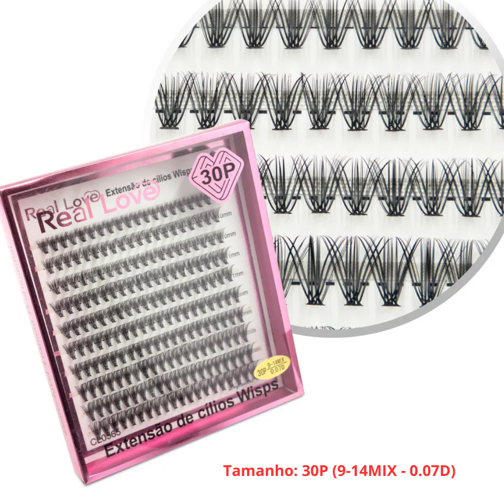Cilios Fio A Fio Tufinhos Sem Nó Curvatura D 30P - Real Love em Oferta na Shopee