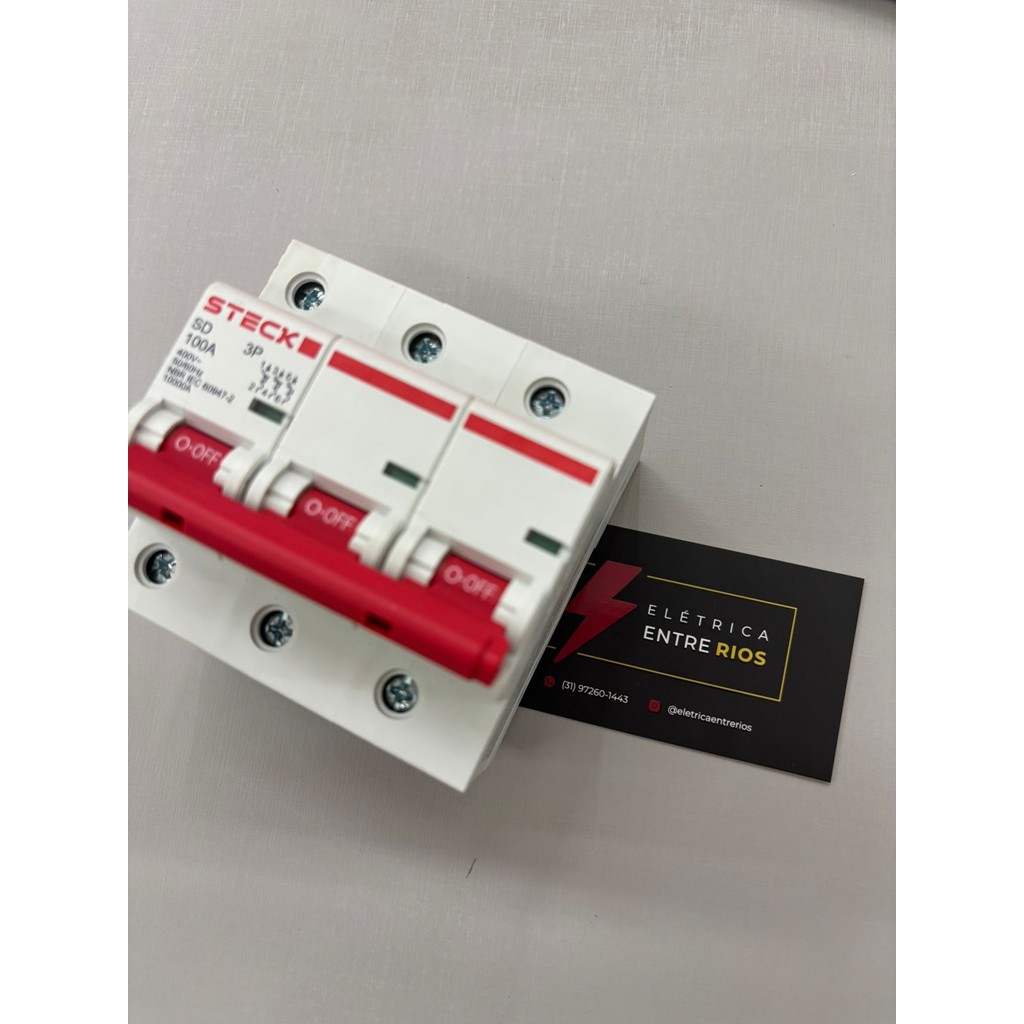DISJUNTOR TRIFASICO 100A TRIPOLAR 3X100A 10KA CEMIG SDD3C100 STECK