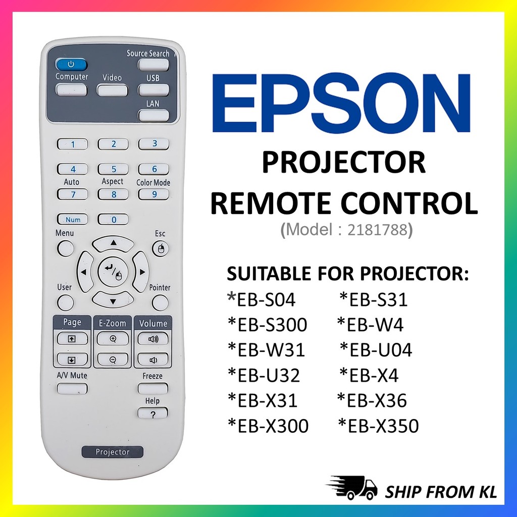 Substituição Do Controle Remoto Projetor EPSON Para Da Série EB (2181788)