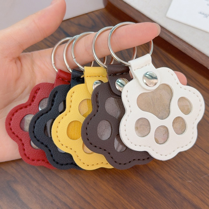 Chaveiro Com Estampa De Pata De Animal De Estimação De 4 Unidades-Bolsa De Armazenamento De Pêlos De Animais Couro PU-De em Oferta na Shopee