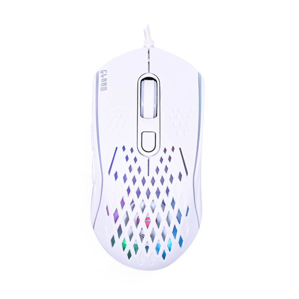 Mouse Gamer Clanm Slits V2, RGB, 7200 DPI, 7 Botoes, Branco, SNOW SLITS