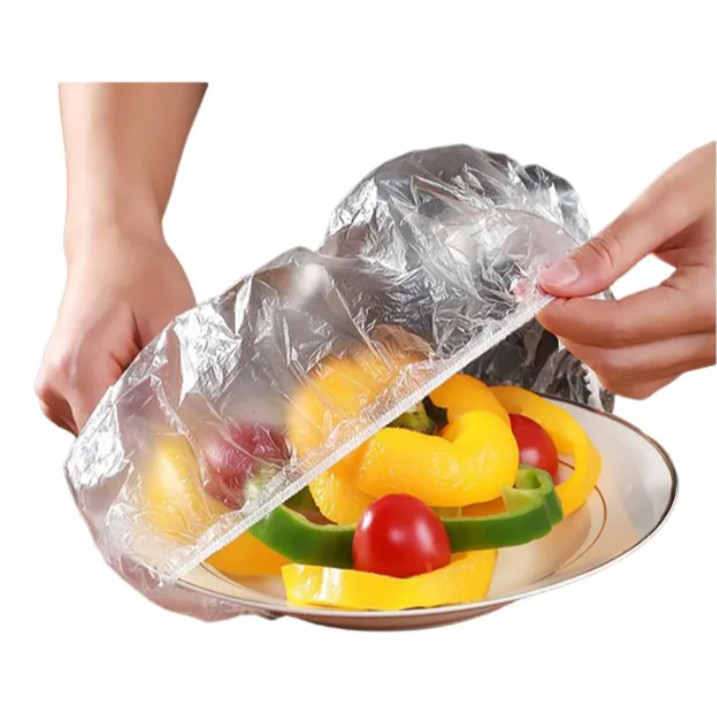 H-701 - 100 Unidades de Touca Plástica Descartável Multiuso Para Alimentos Transparente em Oferta na Shopee