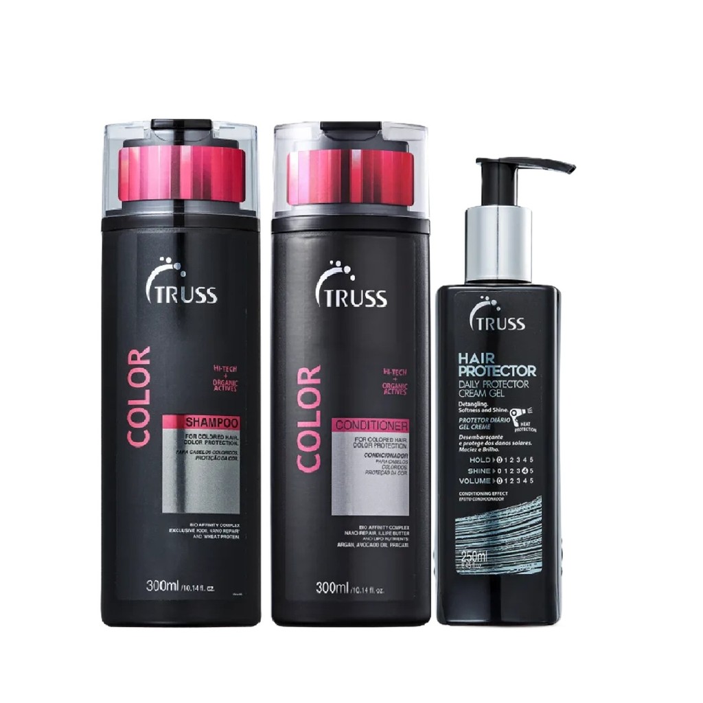 Kit Truss Color - Shampoo 300ml + Condicionador 300ml + Hair Protector 250ml