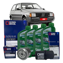 Kit Revisão Óleo e Filtros - Fiat Uno 1.0 8V Fiasa 1993 A 1998 1999 2000 2001 - 20W50