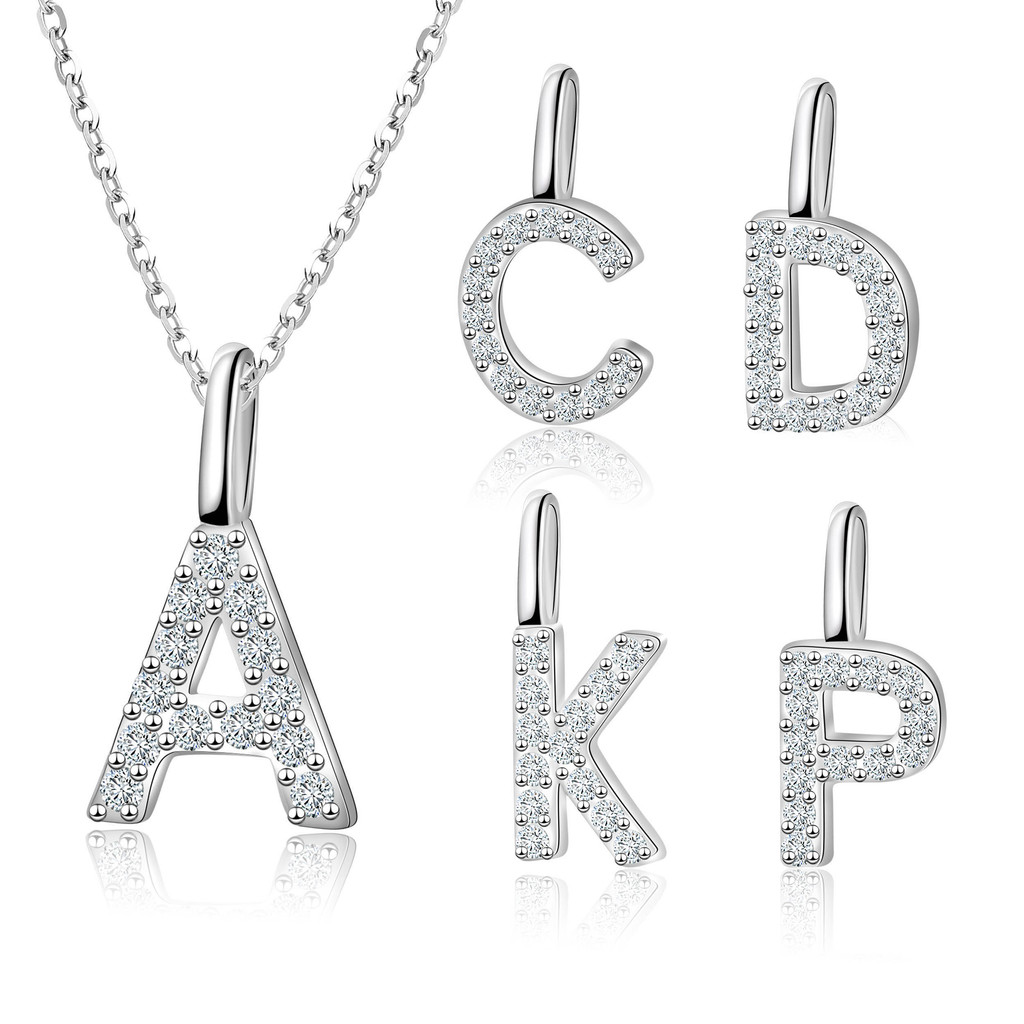 Colar Prata 925 com Inicial do Nome Casal Pingente Letra em Oferta na Shopee