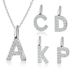Colar Prata 925 com Inicial do Nome Casal Pingente Letra em Oferta na Shopee