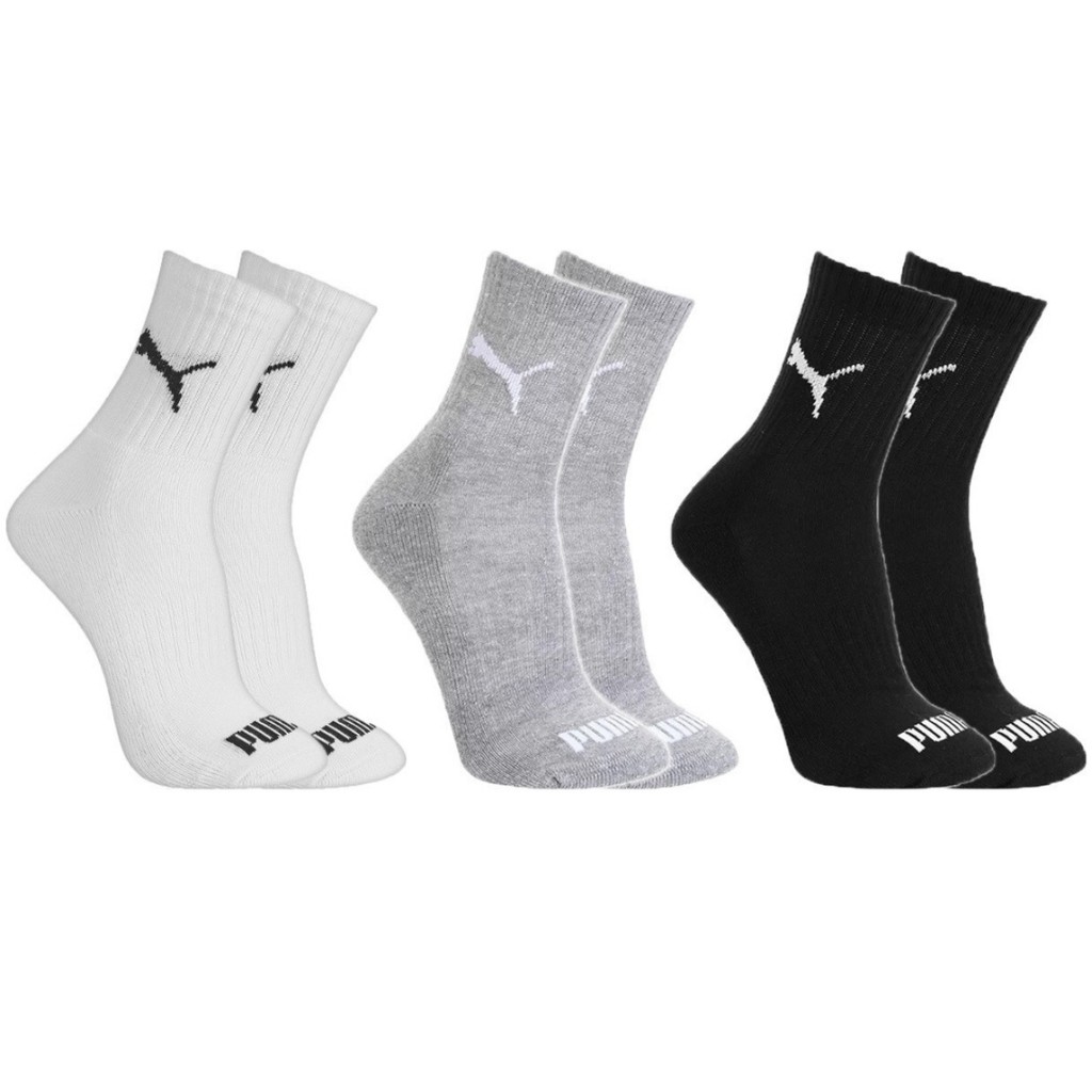 Kit 3 Pares Meias Puma Cano Médio Masculino Adulto Original