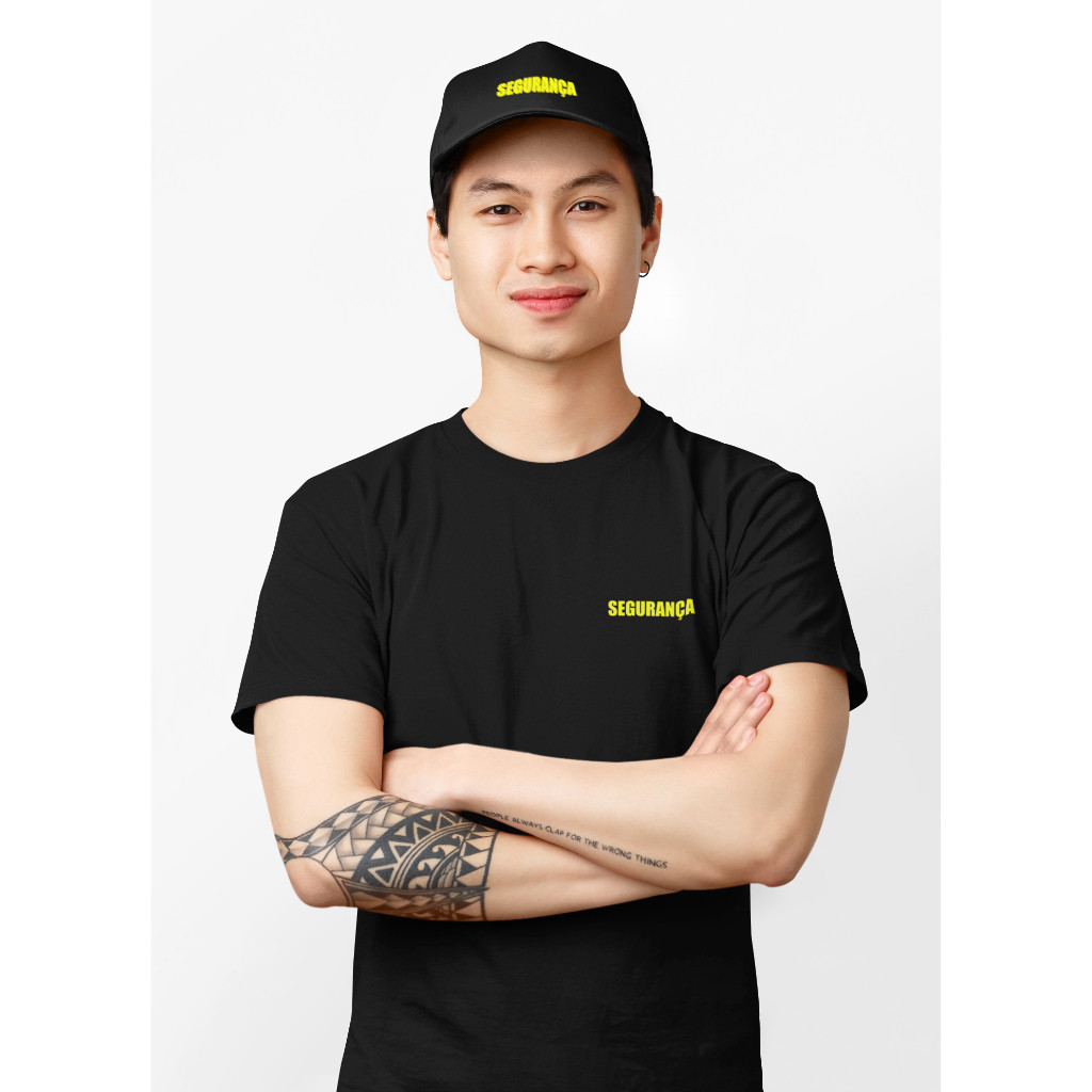 Kit Camiseta Segurança + Boné Com escrita nas costas  camiseta malha PV fria ideal para trabalho