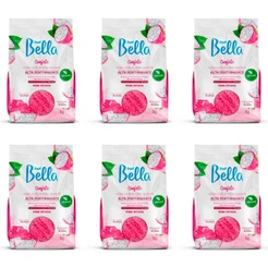 Kit 6 Unidades Cera Quente Depilatória Depil Bella Confete Alta Performance Pink Pitaya 1kg