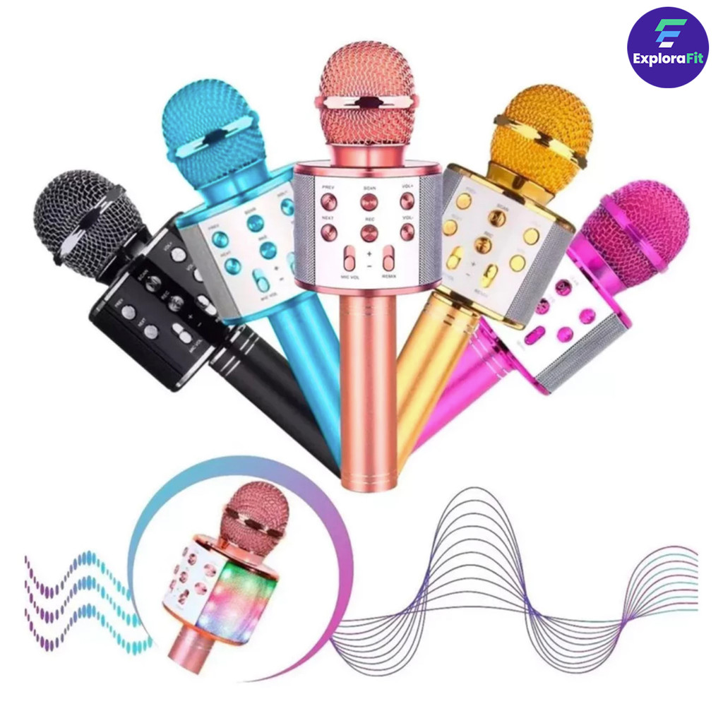 Microfone de Brinquedo Karaokê Sem Fio Bluetooth para Meninos e Meninas