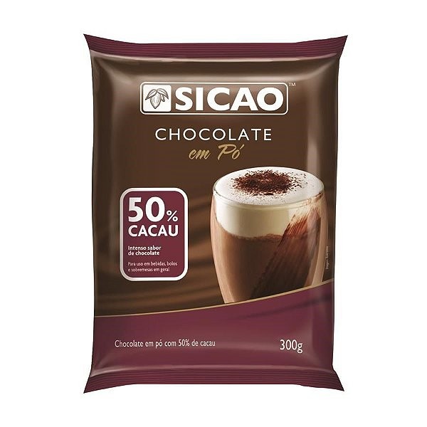Chocolate Pó 50% Cacau - 300 g  - 1 unidade - Sicao - Rizzo - Home & Living